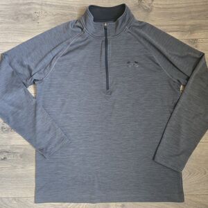 Under Armour Men’s L Gray HeatGear Lightweight 1/4 Zip Performance Long Sleeve